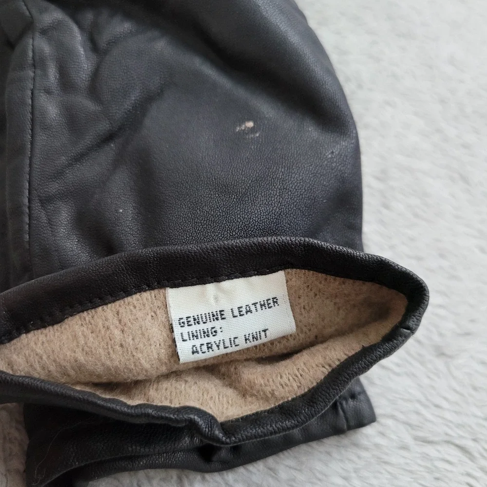 Vintage genuine‎ leather black gloves winter classic heritage richcore old money